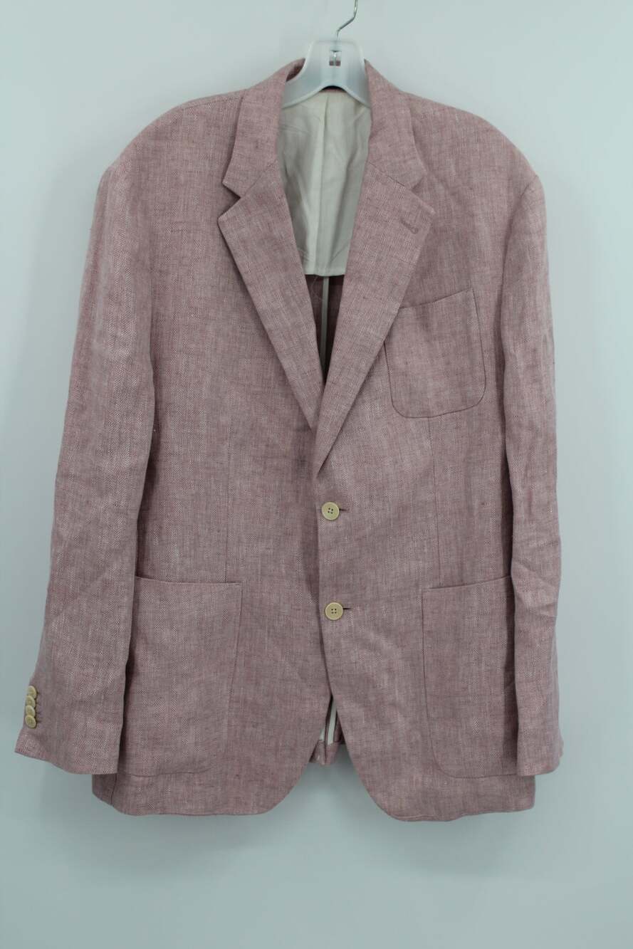 Banana Republic Mens Linen Blazer Sllim Fit 42R Miami Pink